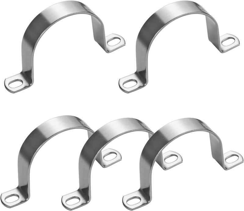 PEROMI 5PCS 160mm 2 Hole Heavy Duty U-Tube Strap Clamp,Stainless Steel-304 Rigid U-Bracket Pipe Strap Clamp Hanger Tube Tension Clips 6.3 inch/M160(5pcs) - Image 1